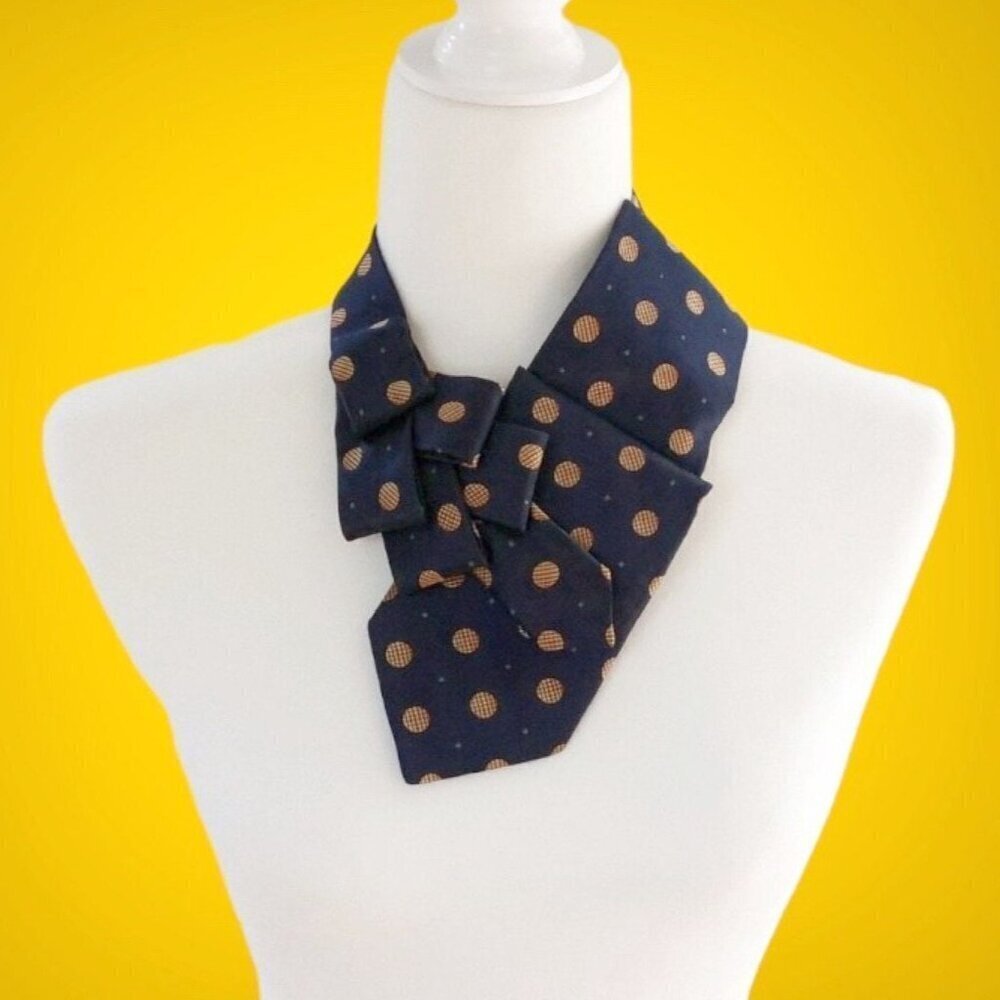 Polka Dot Ascot Tie - Unique Scarf - Corporate Fashion.